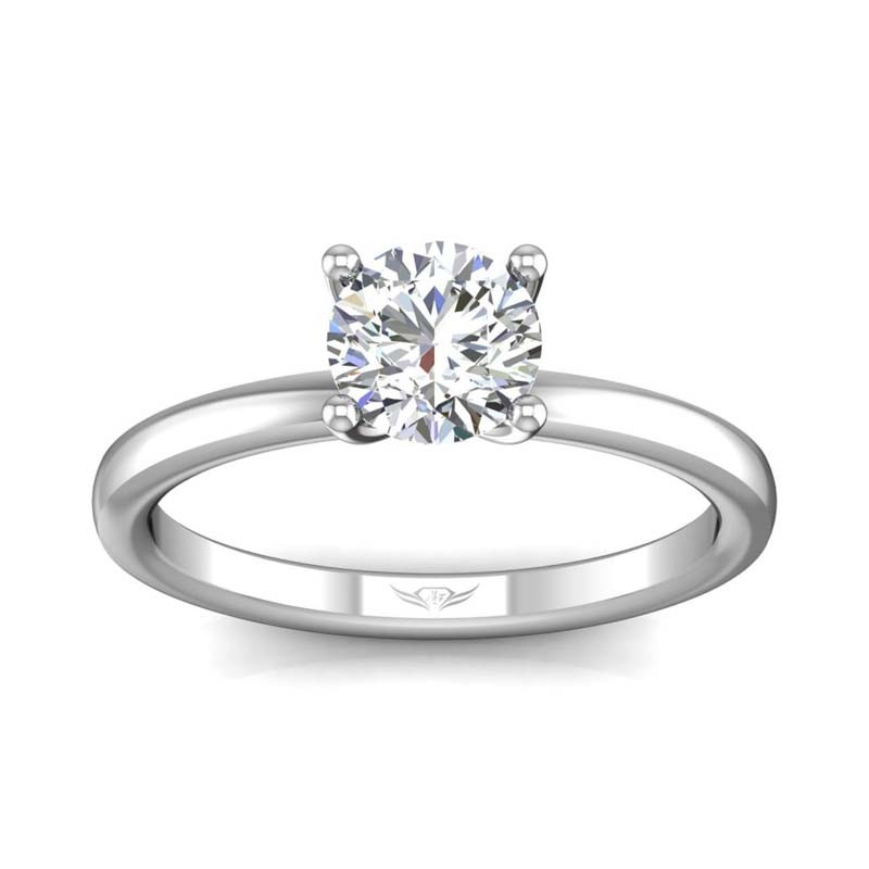 FlyerFit® 14K White Gold Solitaire Engagement Ring