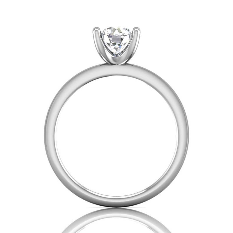 FlyerFit® 14K White Gold Solitaire Engagement Ring