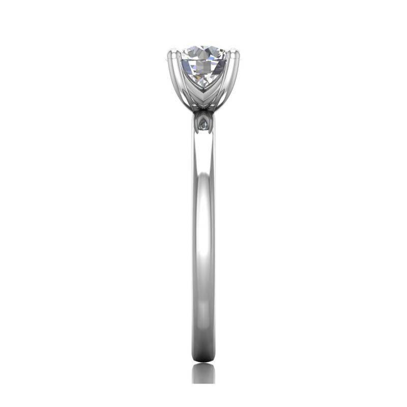 FlyerFit® 14K White Gold Solitaire Engagement Ring