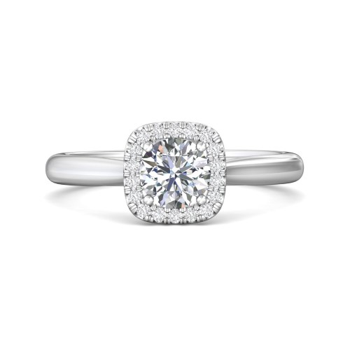 FlyerFit® 14K White Gold Solitaire Engagement Ring