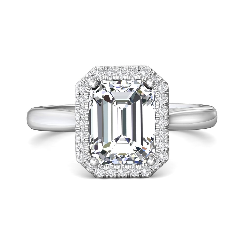 FlyerFit® 14K White Gold Solitaire Engagement Ring