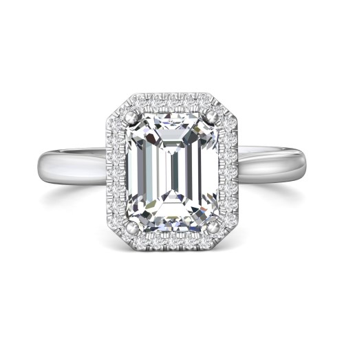 FlyerFit® 14K White Gold Solitaire Engagement Ring