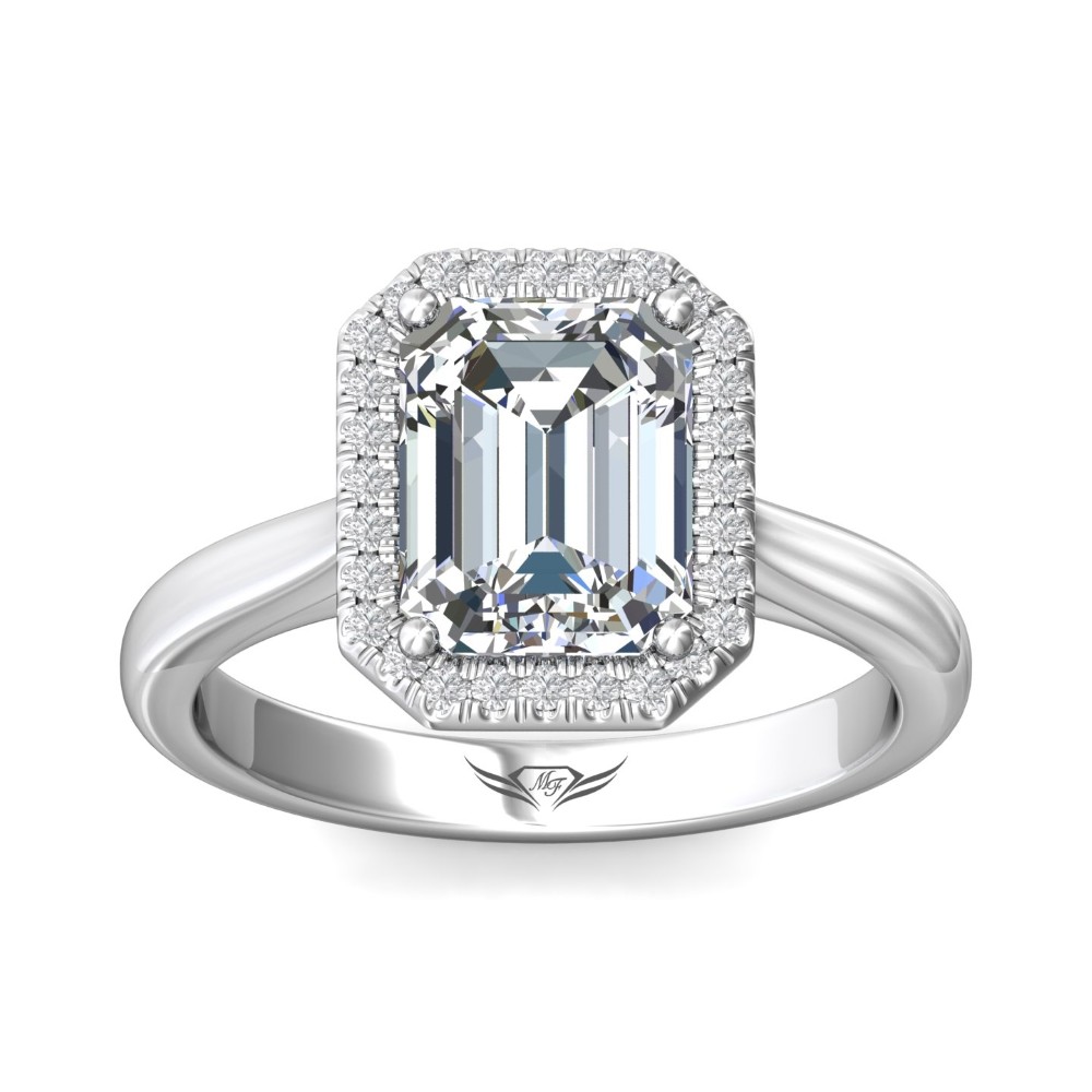 FlyerFit® 14K White Gold Solitaire Engagement Ring