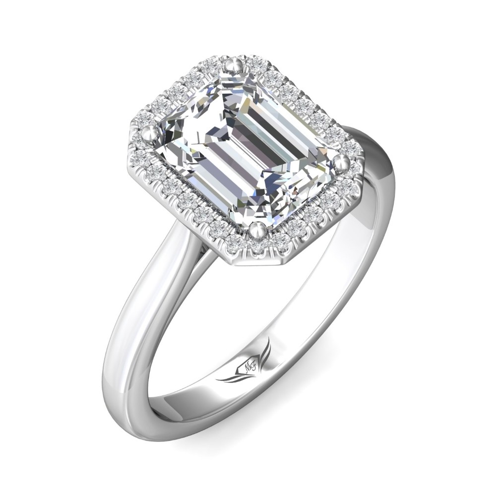 FlyerFit® 14K White Gold Solitaire Engagement Ring