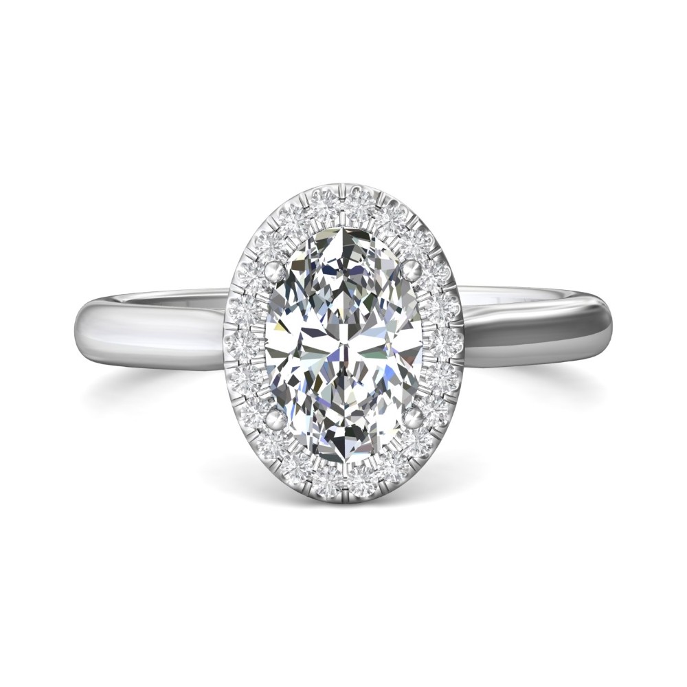 FlyerFit® 14K White Gold Solitaire Engagement Ring
