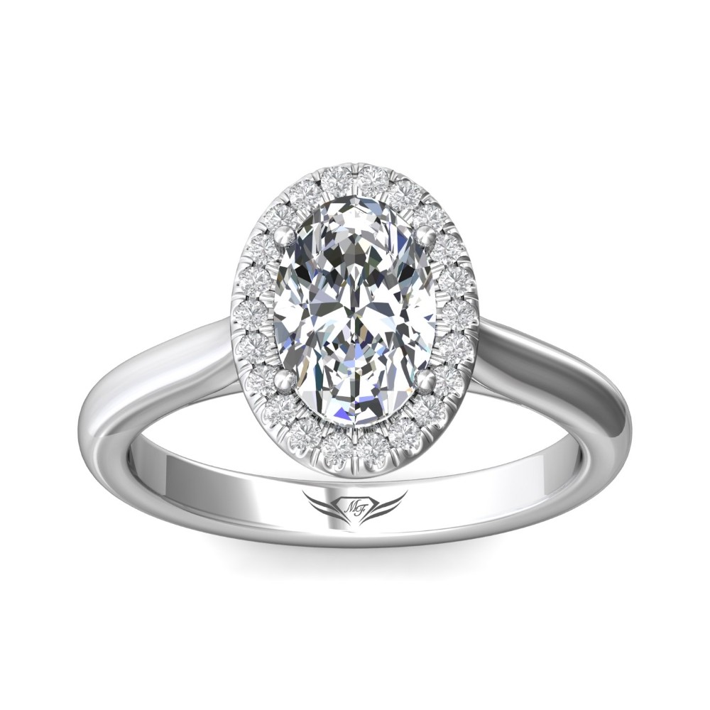 FlyerFit® 14K White Gold Solitaire Engagement Ring