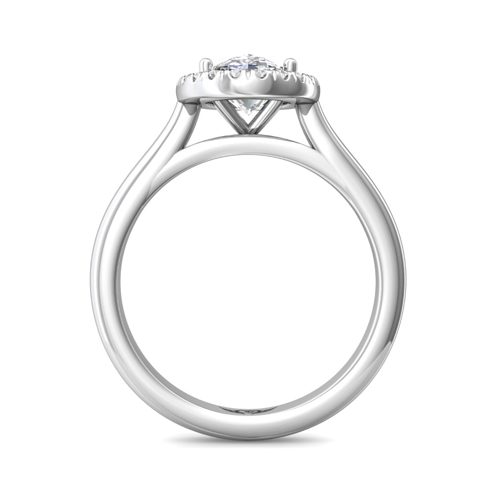 FlyerFit® 14K White Gold Solitaire Engagement Ring