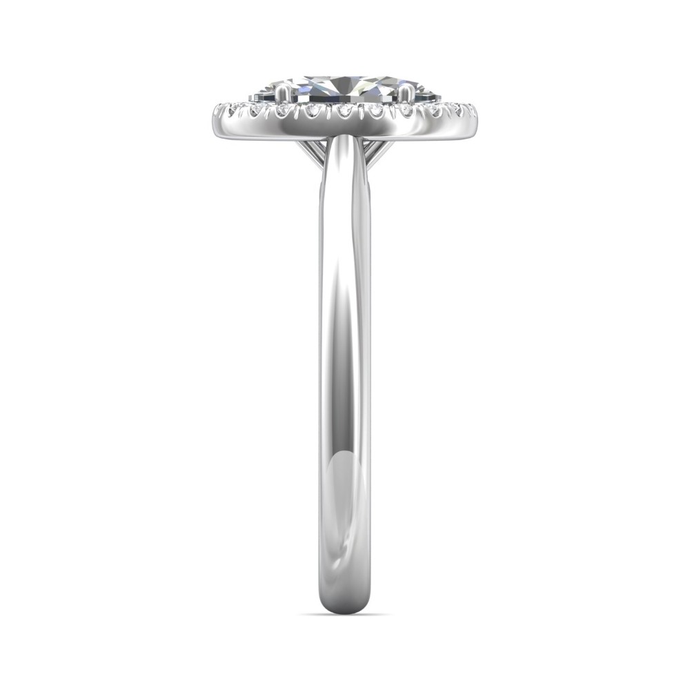 FlyerFit® 14K White Gold Solitaire Engagement Ring