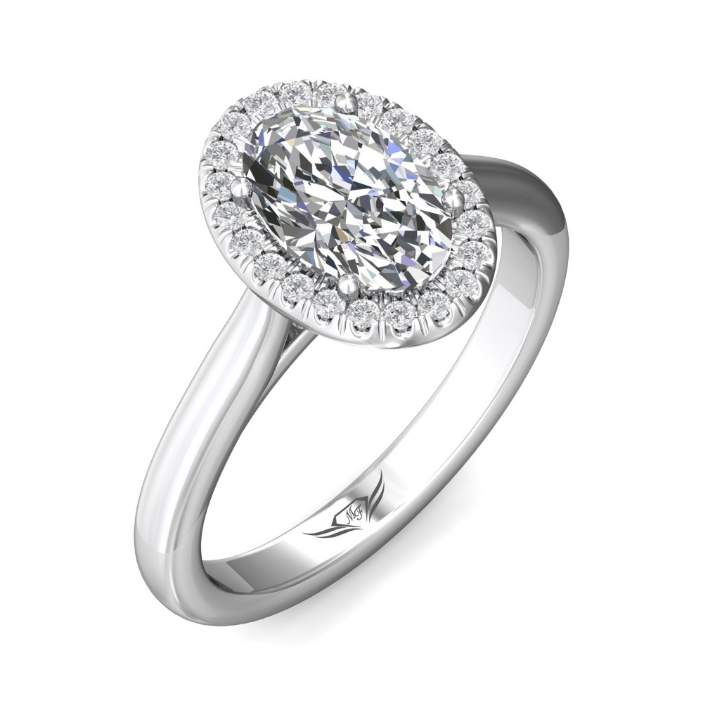 FlyerFit® 14K White Gold Solitaire Engagement Ring