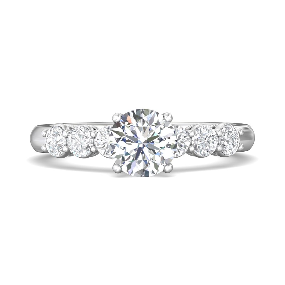 FlyerFit® 14K White Gold Channel/Shared Prong Engagement Ring