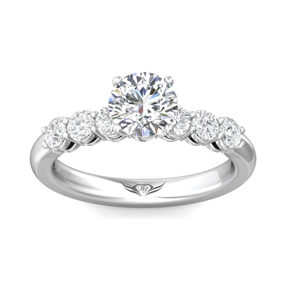 FlyerFit® 14K White Gold Channel/Shared Prong Engagement Ring