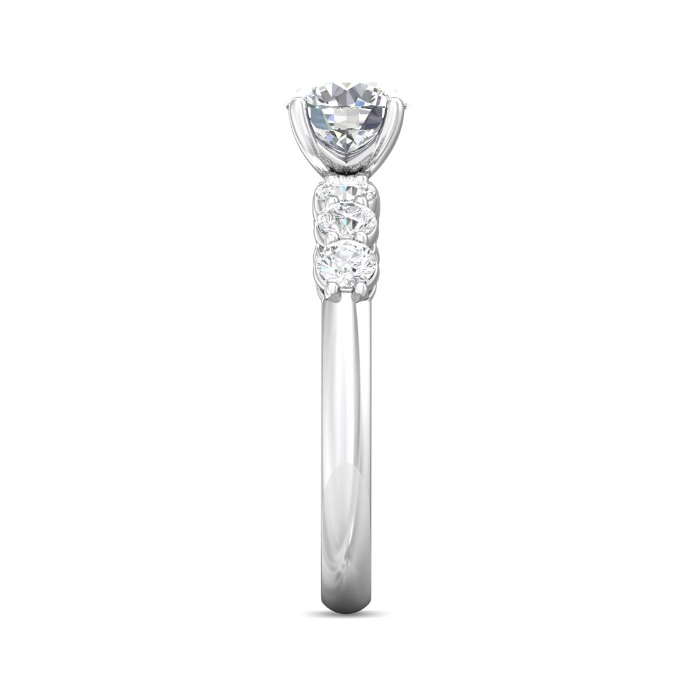FlyerFit® 14K White Gold Channel/Shared Prong Engagement Ring