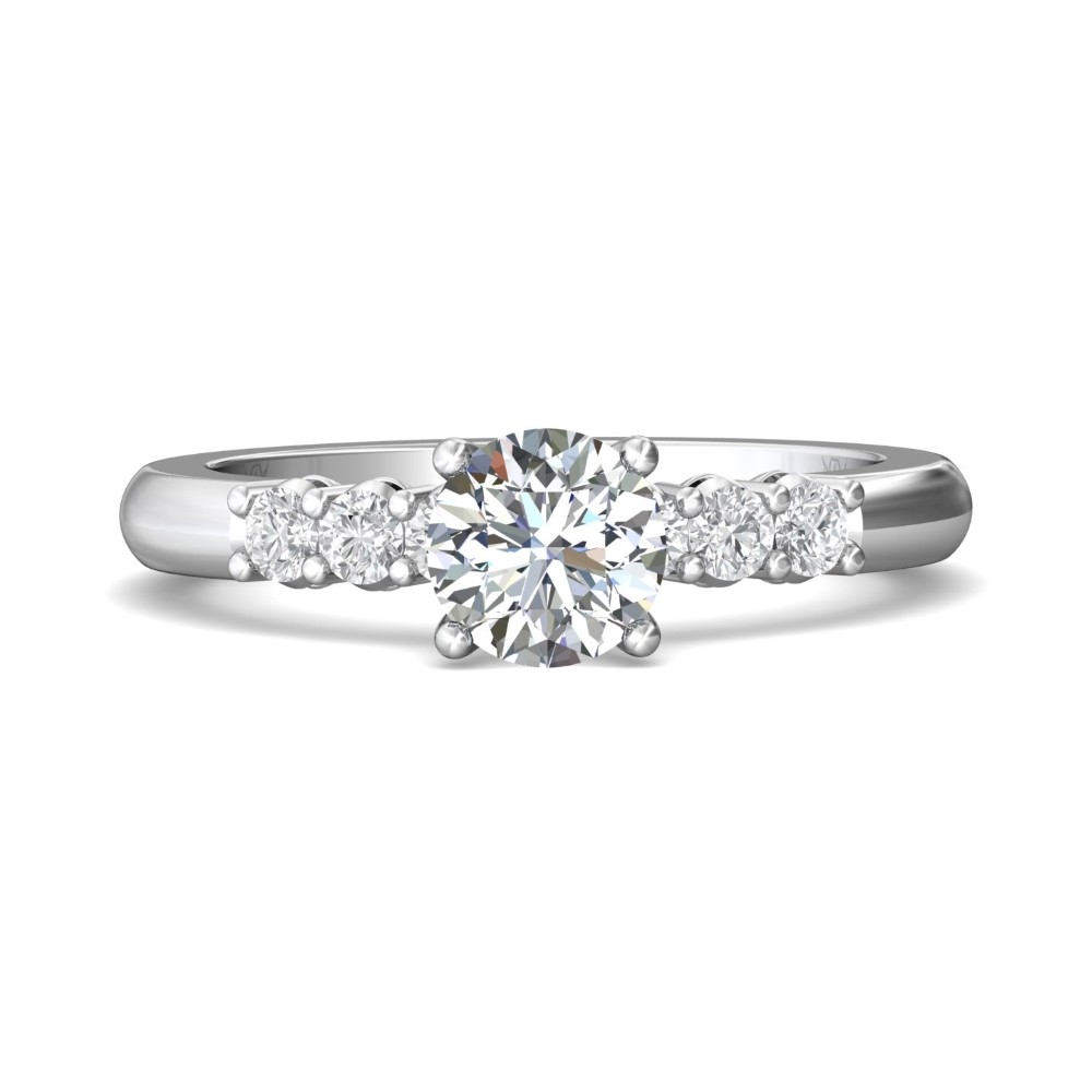 FlyerFit® 14K White Gold Channel/Shared Prong Engagement Ring