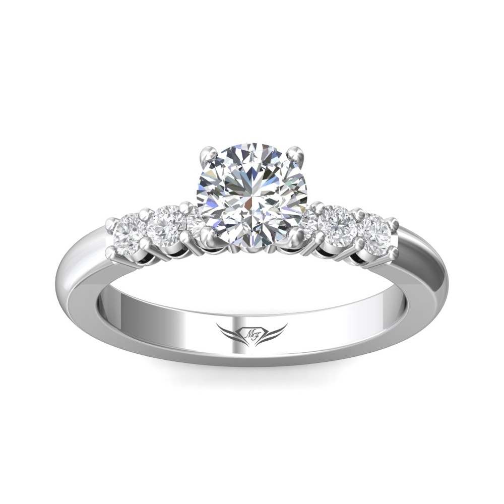 FlyerFit® 14K White Gold Channel/Shared Prong Engagement Ring