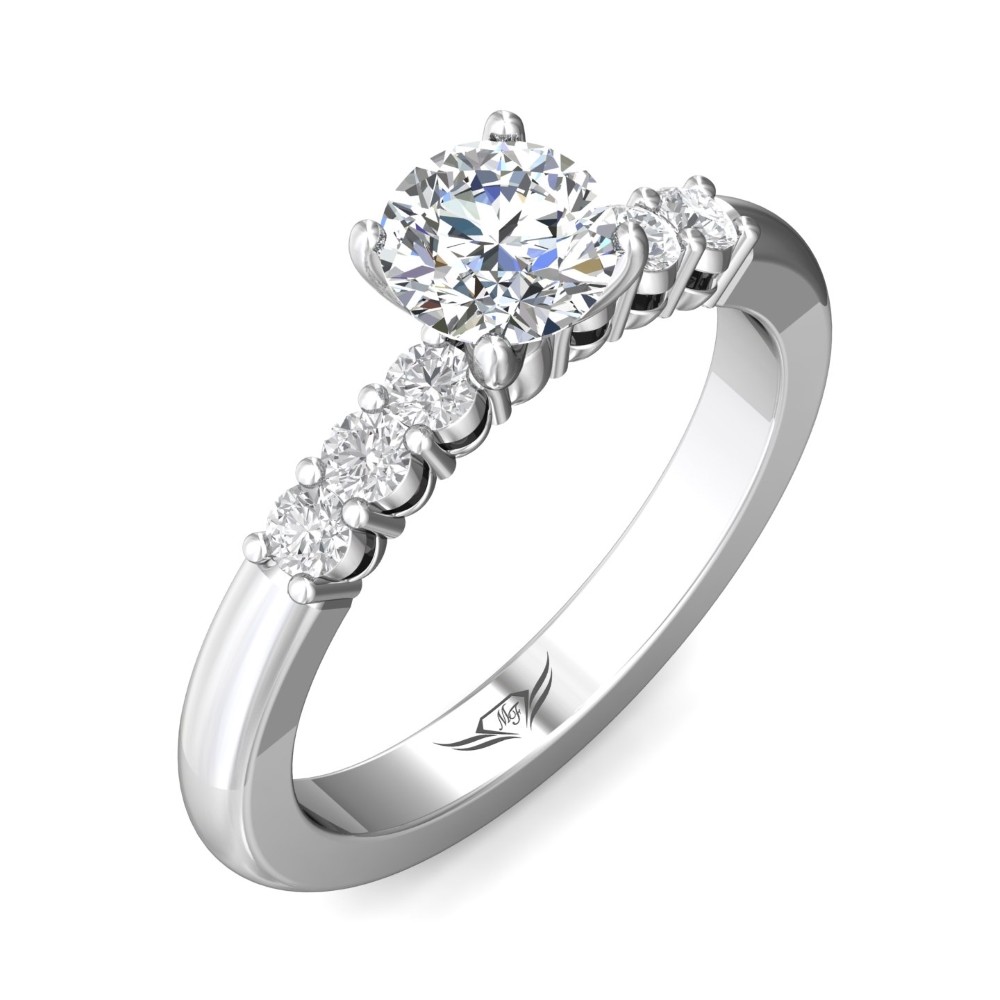 FlyerFit® 14K White Gold Channel/Shared Prong Engagement Ring