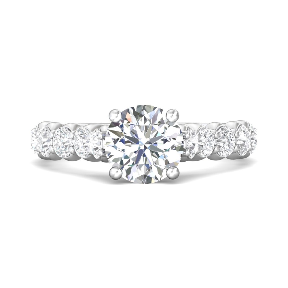 FlyerFit® 14K White Gold Channel/Shared Prong Engagement Ring