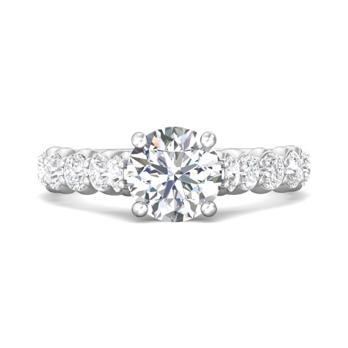 FlyerFit® 14K White Gold Channel/Shared Prong Engagement Ring
