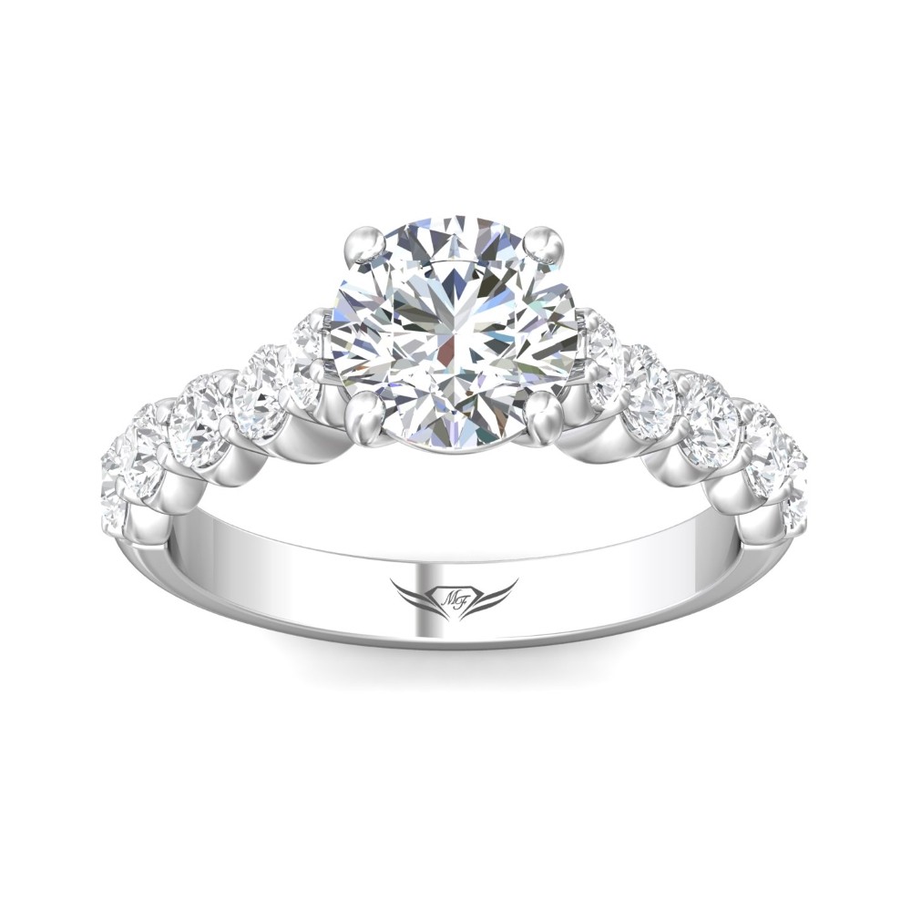 FlyerFit® 14K White Gold Channel/Shared Prong Engagement Ring