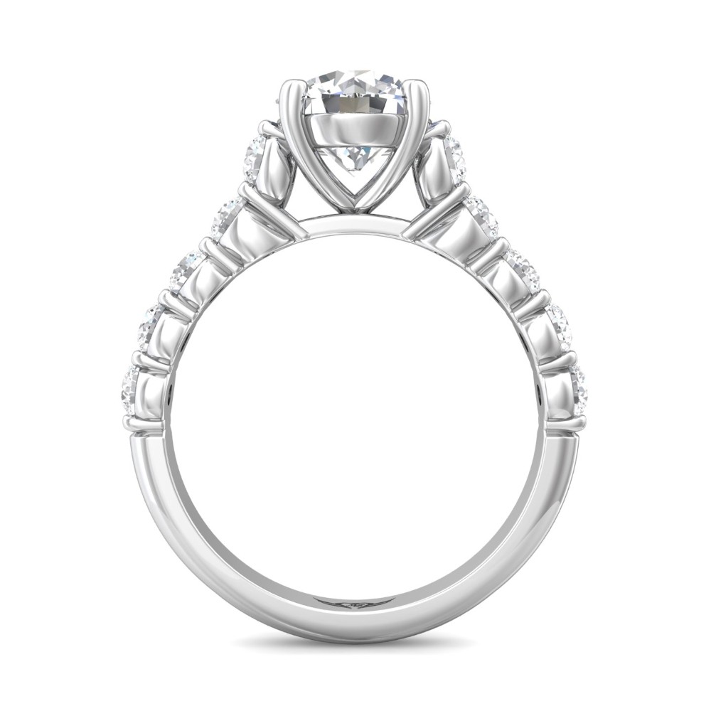 FlyerFit® 14K White Gold Channel/Shared Prong Engagement Ring