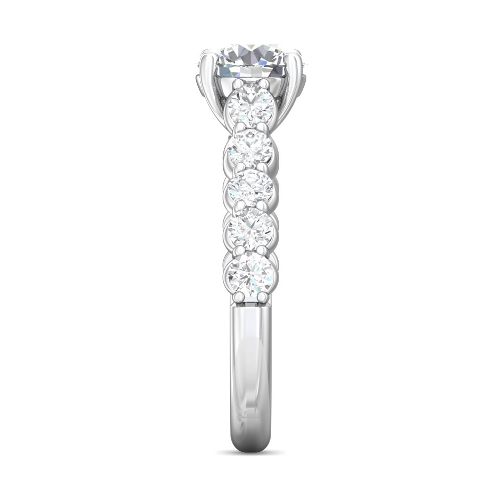 FlyerFit® 14K White Gold Channel/Shared Prong Engagement Ring