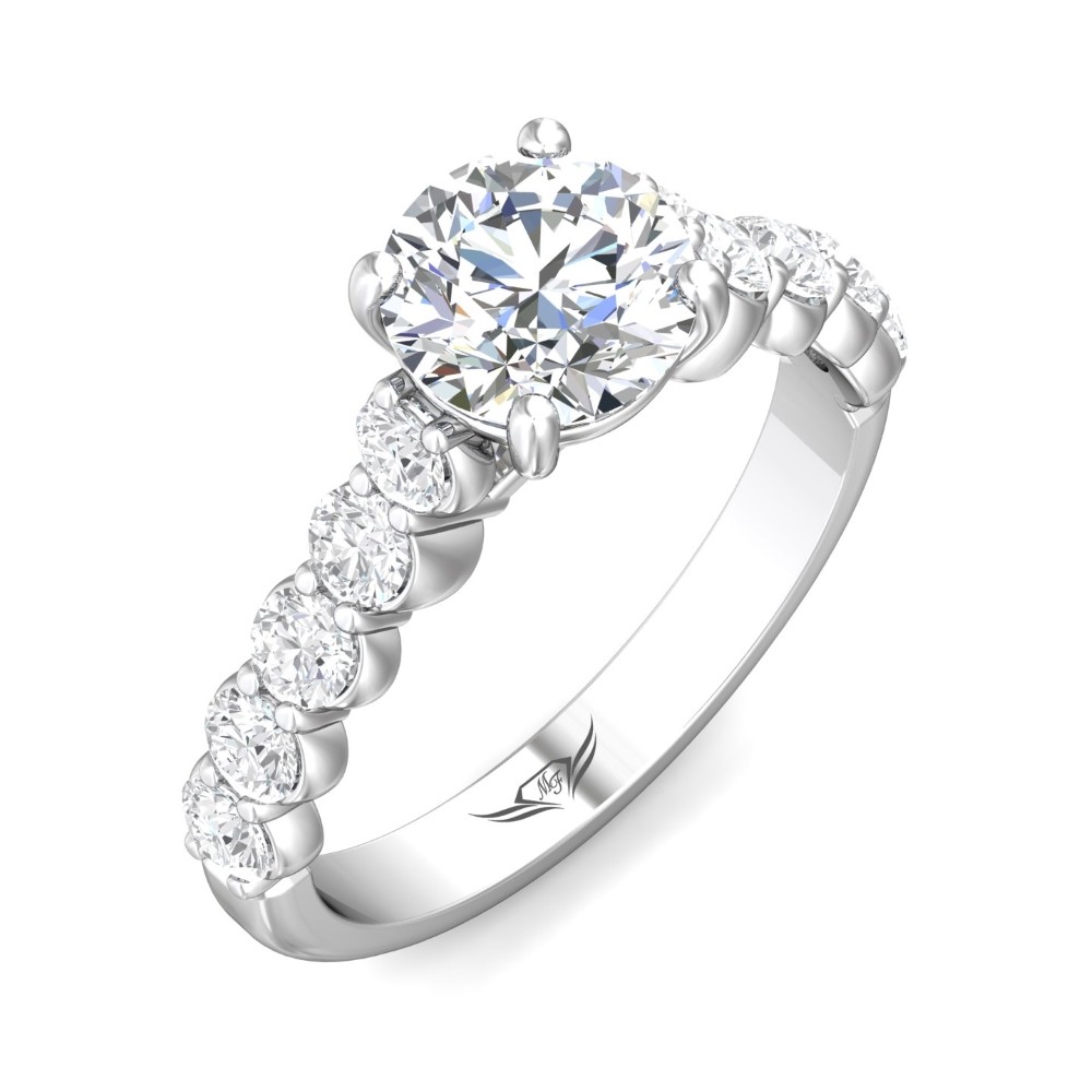 FlyerFit® 14K White Gold Channel/Shared Prong Engagement Ring