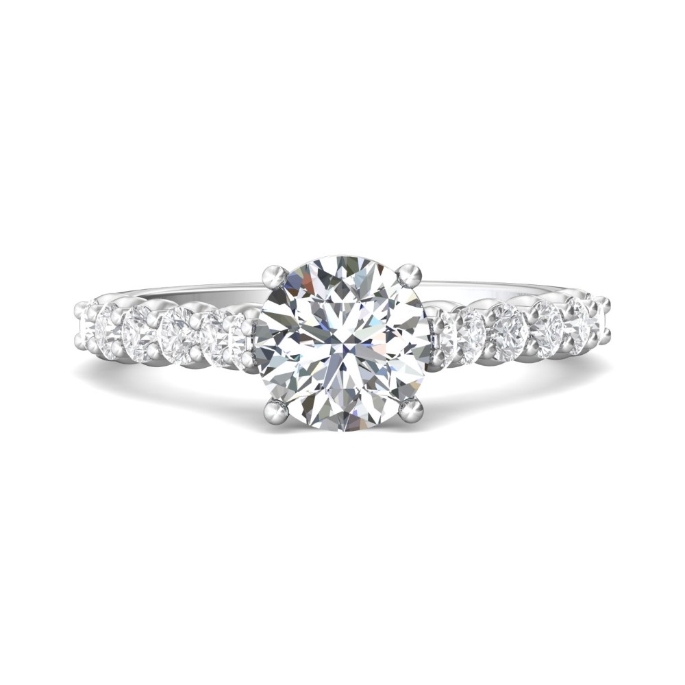 FlyerFit® 14K White Gold Channel/Shared Prong Engagement Ring