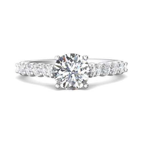 FlyerFit® 14K White Gold Channel/Shared Prong Engagement Ring