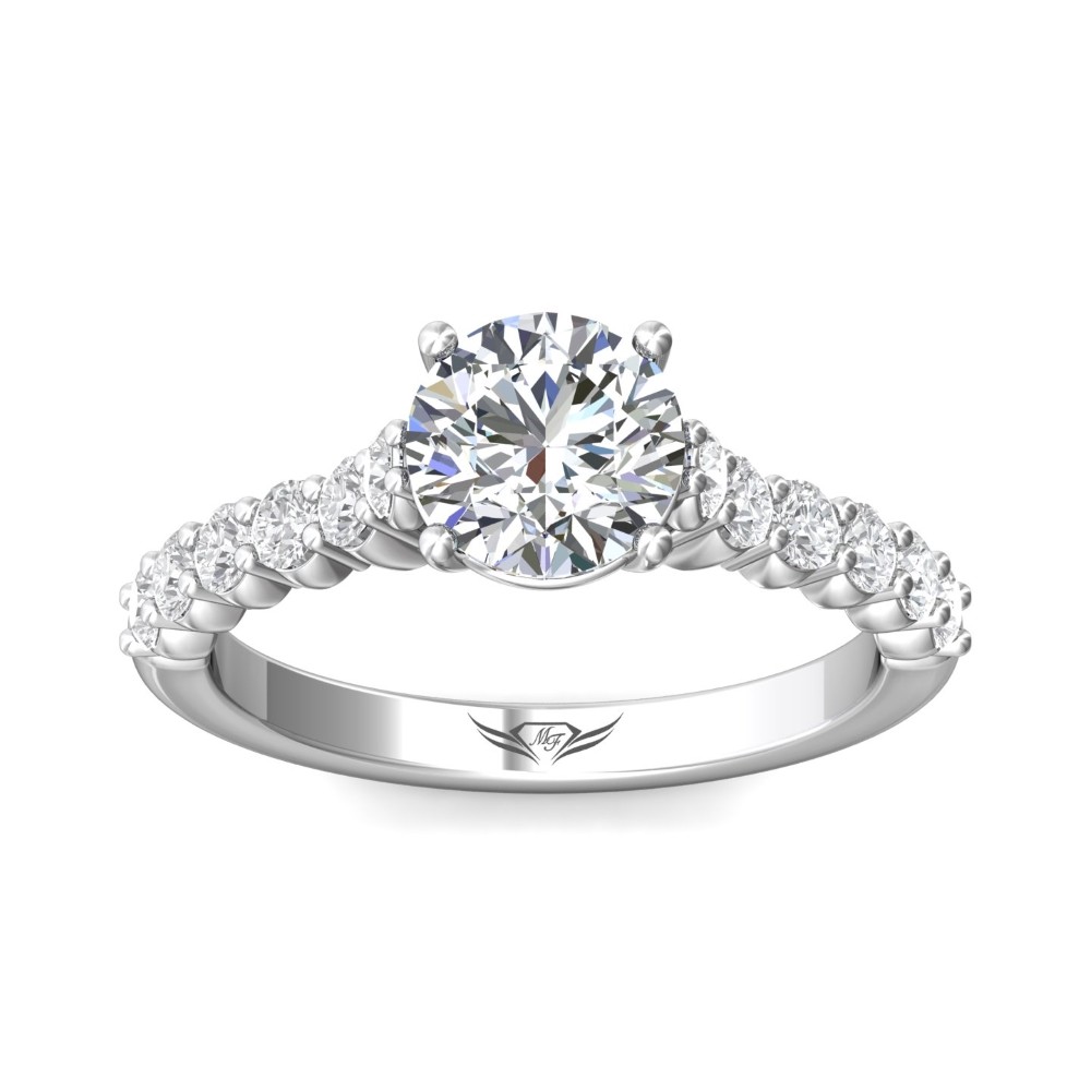 FlyerFit® 14K White Gold Channel/Shared Prong Engagement Ring
