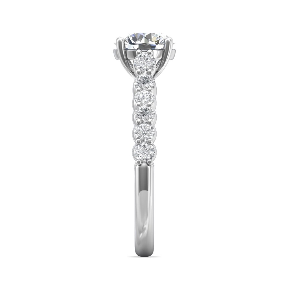 FlyerFit® 14K White Gold Channel/Shared Prong Engagement Ring