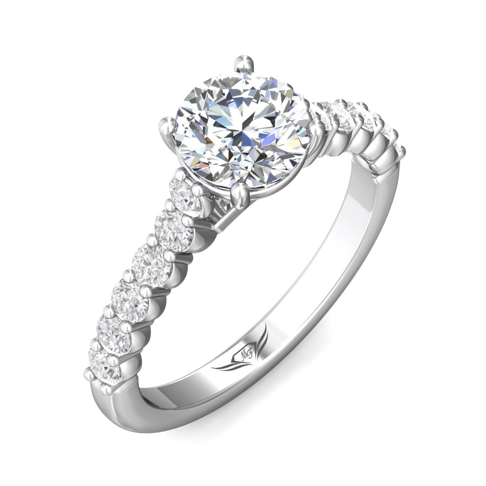 FlyerFit® 14K White Gold Channel/Shared Prong Engagement Ring