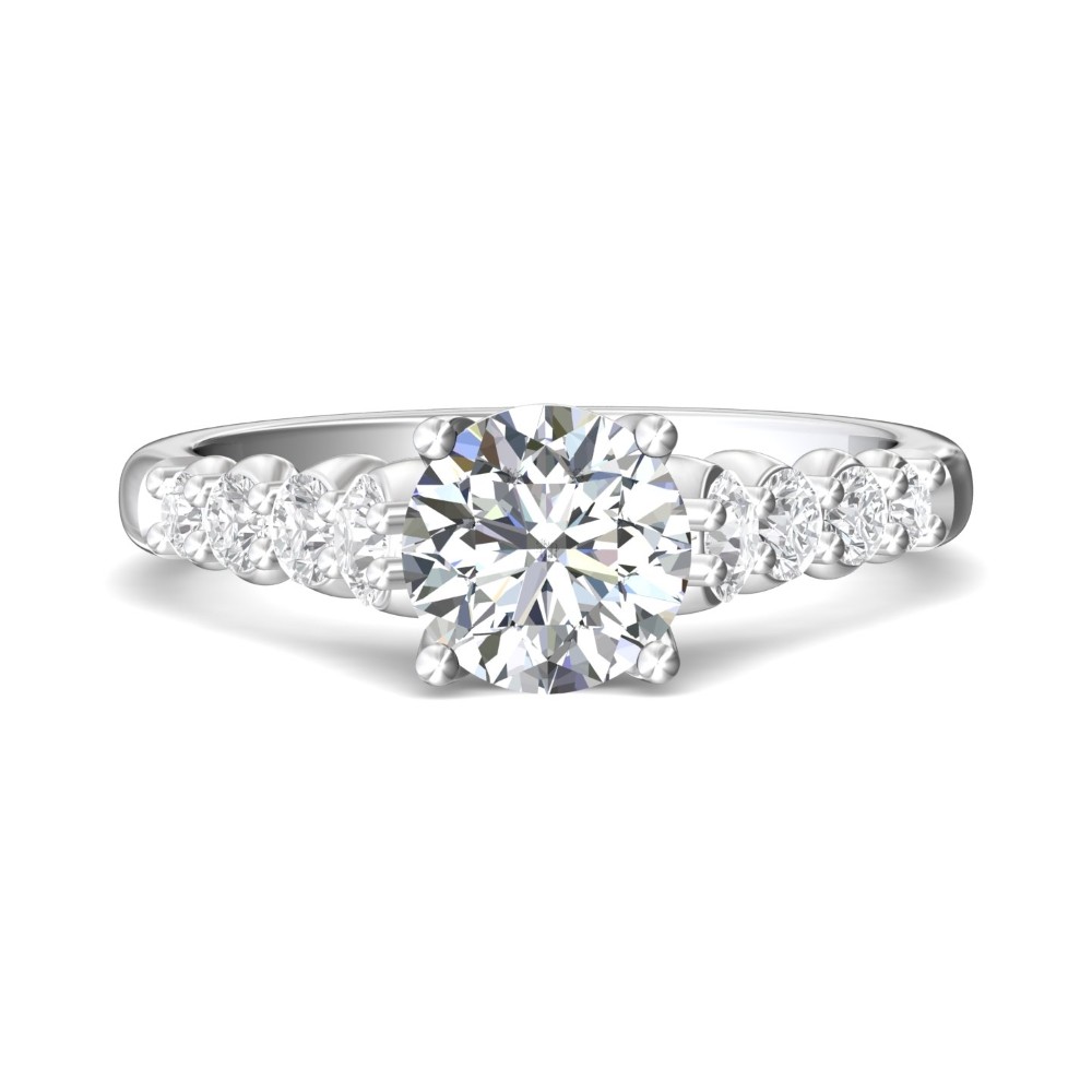 FlyerFit® 14K White Gold Channel/Shared Prong Engagement Ring