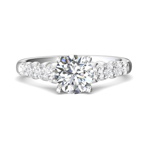 FlyerFit® 14K White Gold Channel/Shared Prong Engagement Ring