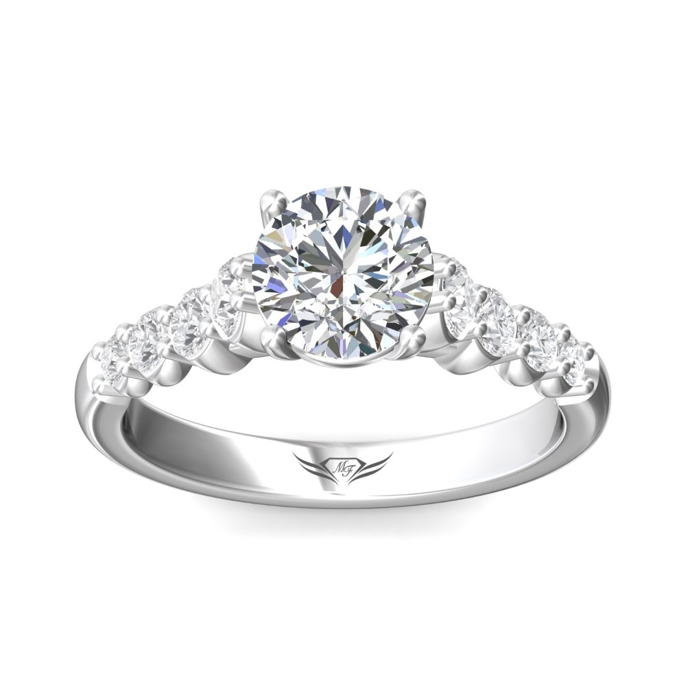FlyerFit® 14K White Gold Channel/Shared Prong Engagement Ring