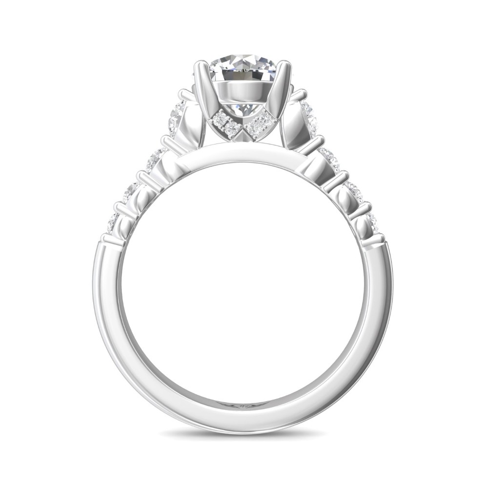 FlyerFit® 14K White Gold Channel/Shared Prong Engagement Ring