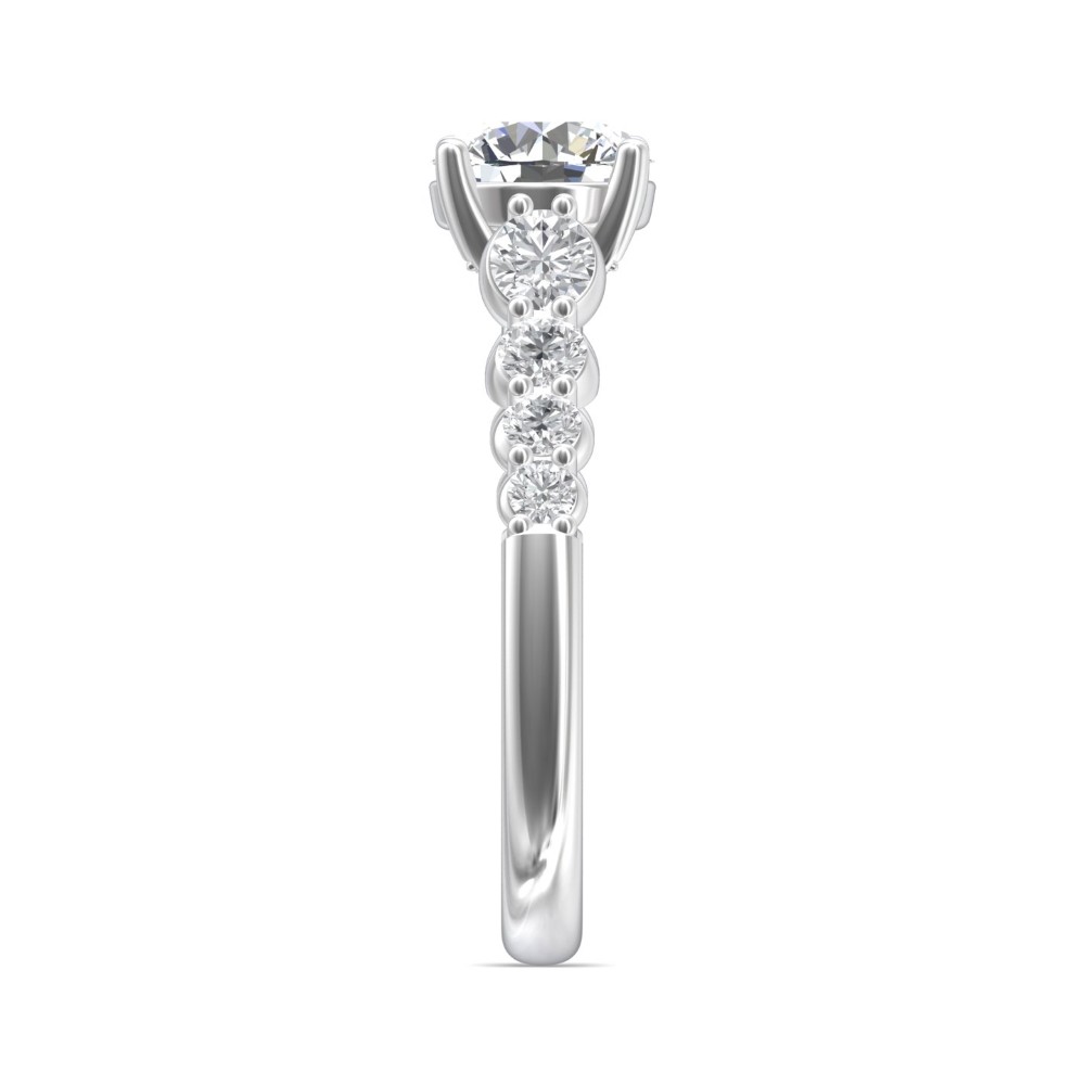 FlyerFit® 14K White Gold Channel/Shared Prong Engagement Ring