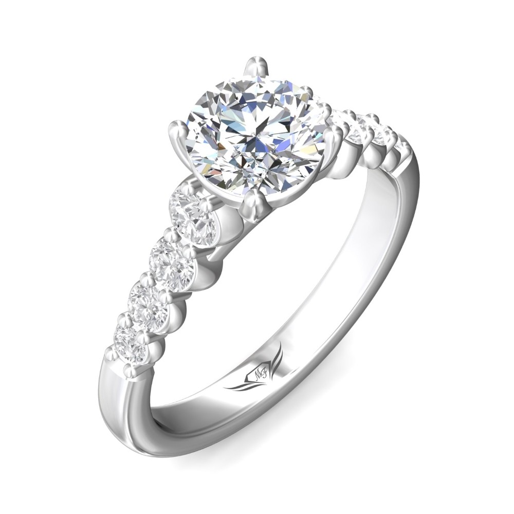 FlyerFit® 14K White Gold Channel/Shared Prong Engagement Ring
