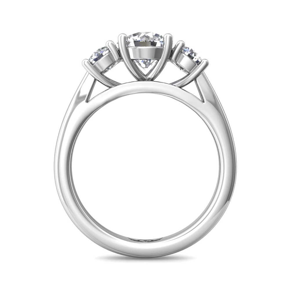 FlyerFit® 14K White Gold Three Stone Engagement Ring