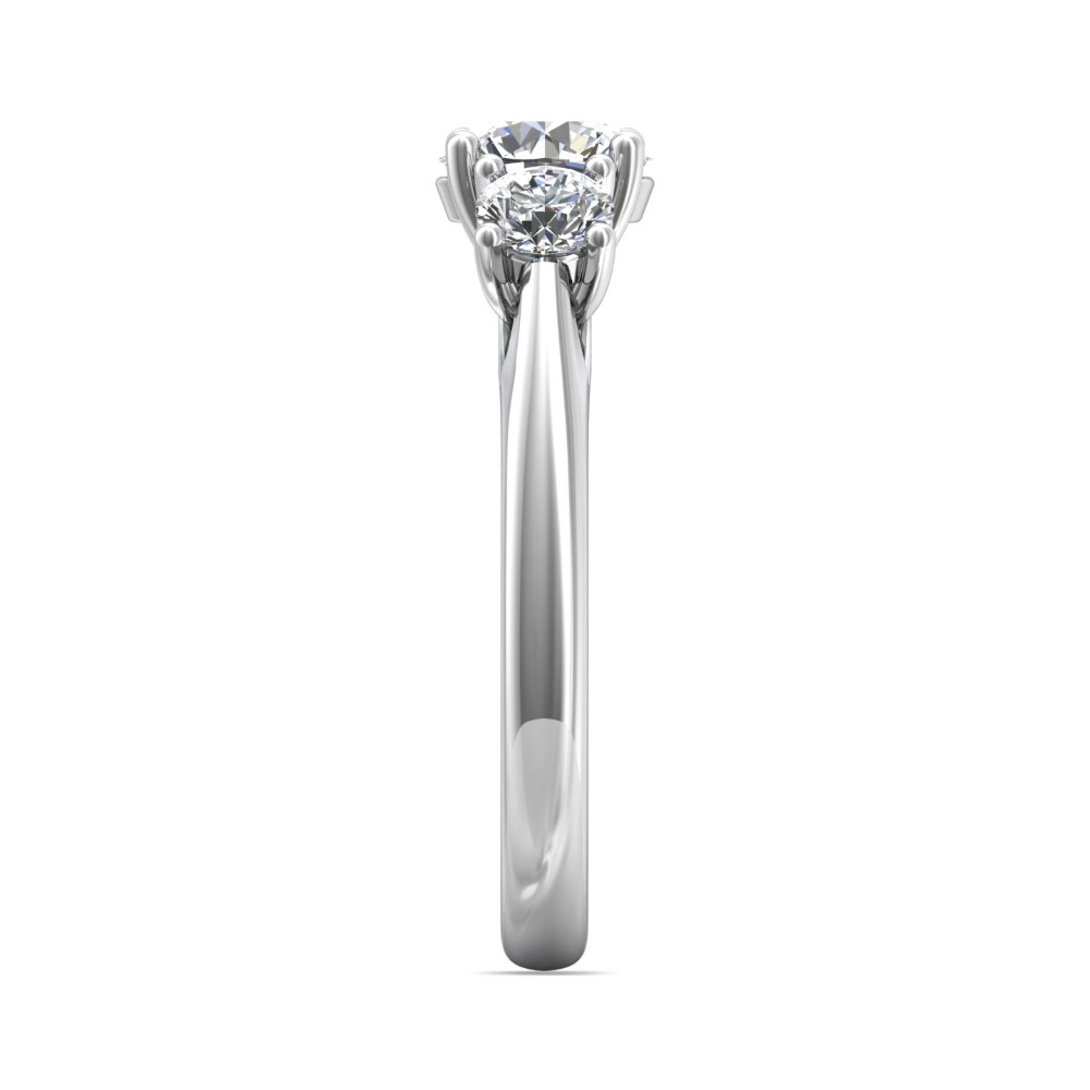 FlyerFit® 14K White Gold Three Stone Engagement Ring