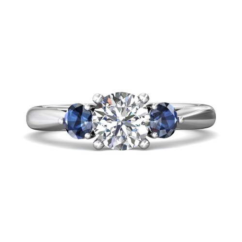 FlyerFit® 14K White Gold Three Stone Engagement Ring