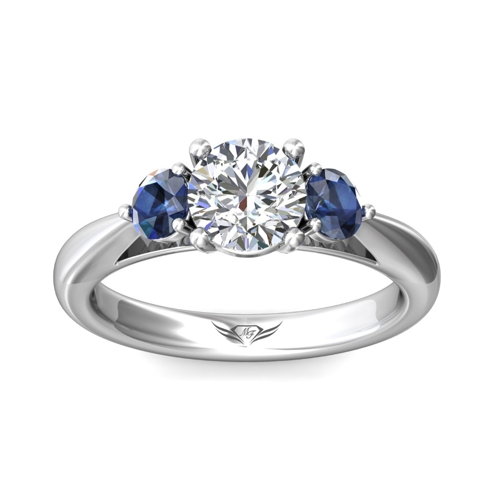 FlyerFit® 14K White Gold Three Stone Engagement Ring