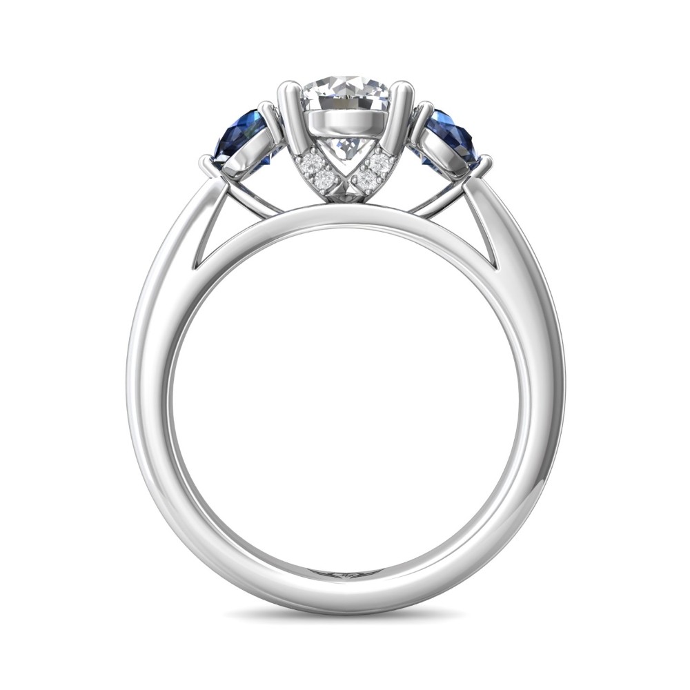 FlyerFit® 14K White Gold Three Stone Engagement Ring