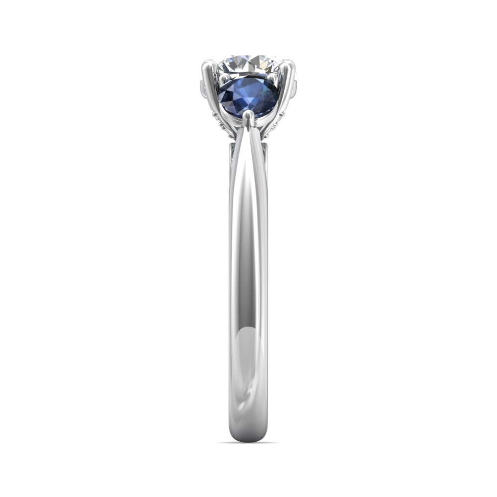 FlyerFit® 14K White Gold Three Stone Engagement Ring