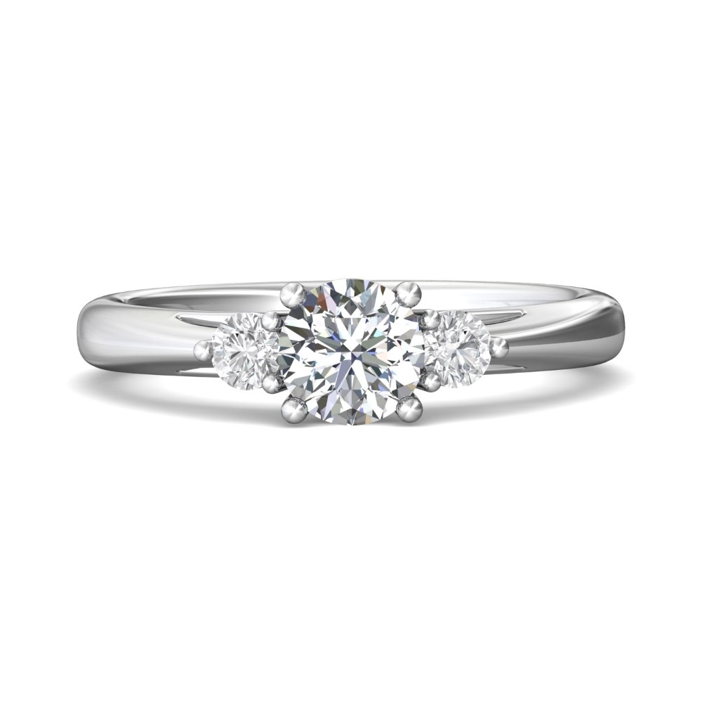 FlyerFit® 14K White Gold Three Stone Engagement Ring