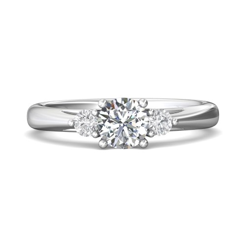 FlyerFit® 14K White Gold Three Stone Engagement Ring