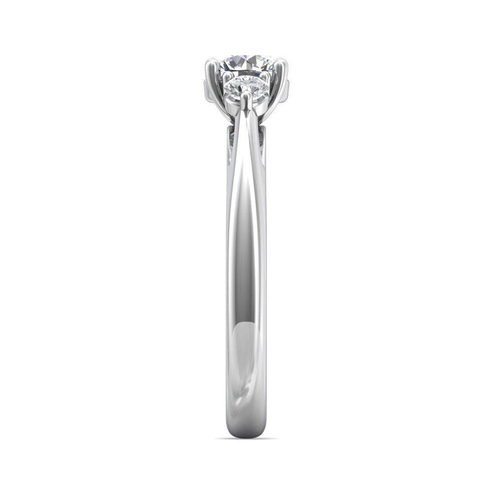 FlyerFit® 14K White Gold Three Stone Engagement Ring