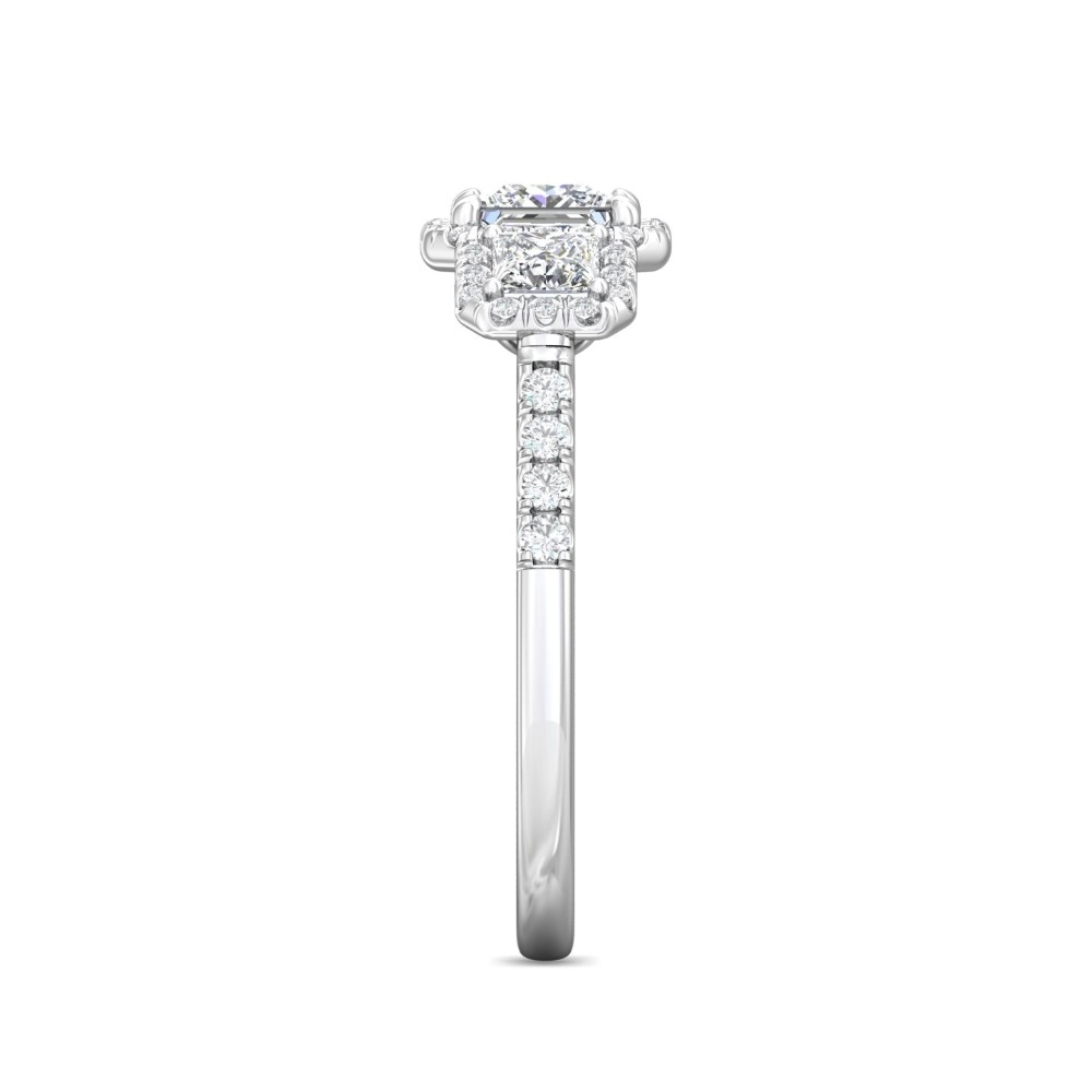 FlyerFit® 14K White Gold Three Stone Engagement Ring
