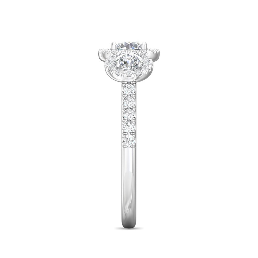 FlyerFit® 14K White Gold Three Stone Engagement Ring