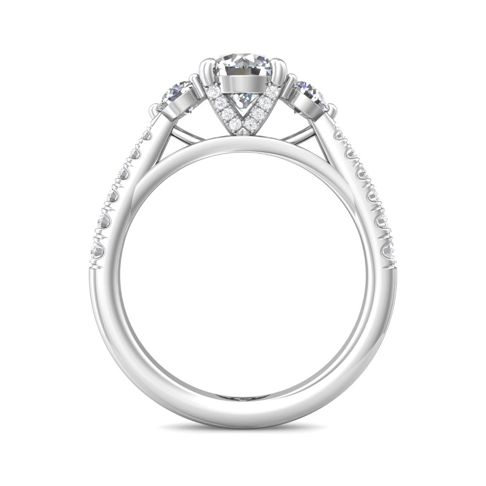 FlyerFit® 14K White Gold Three Stone Engagement Ring