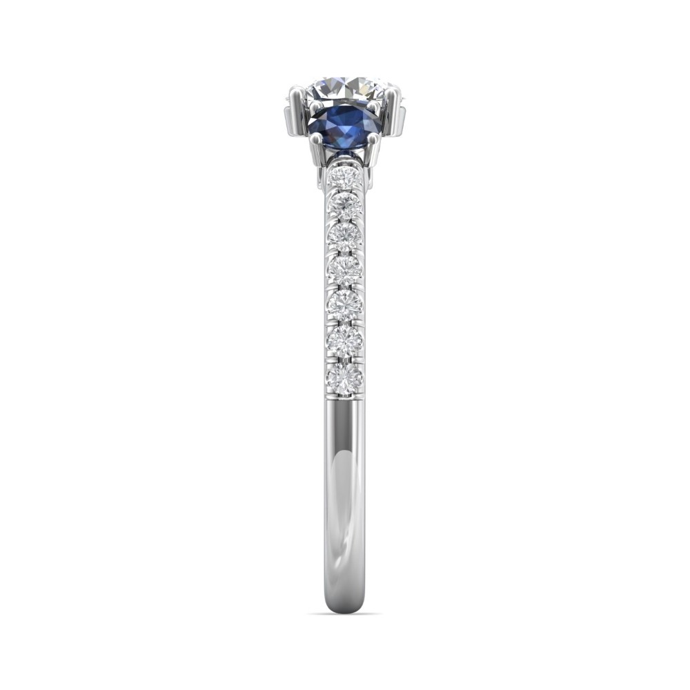 FlyerFit® 14K White Gold Three Stone Engagement Ring