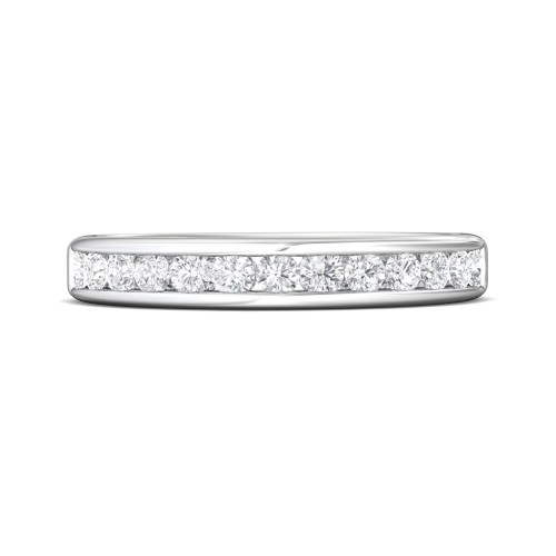 FlyerFit® 14K White Gold Channel Wedding Band